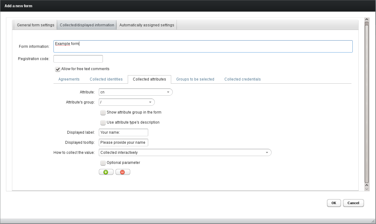 Definition of registration form in Unity