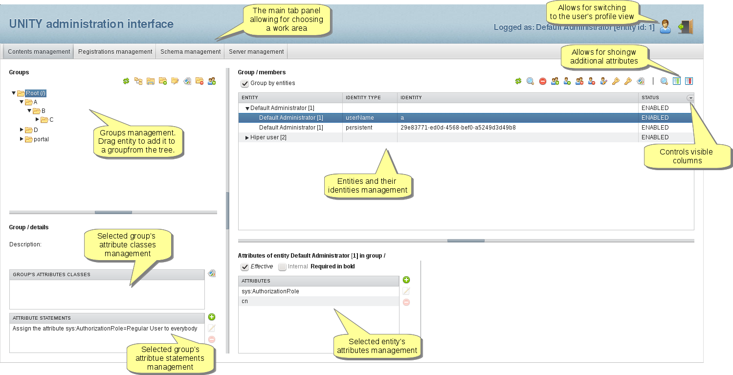 Unity Web Admin UI